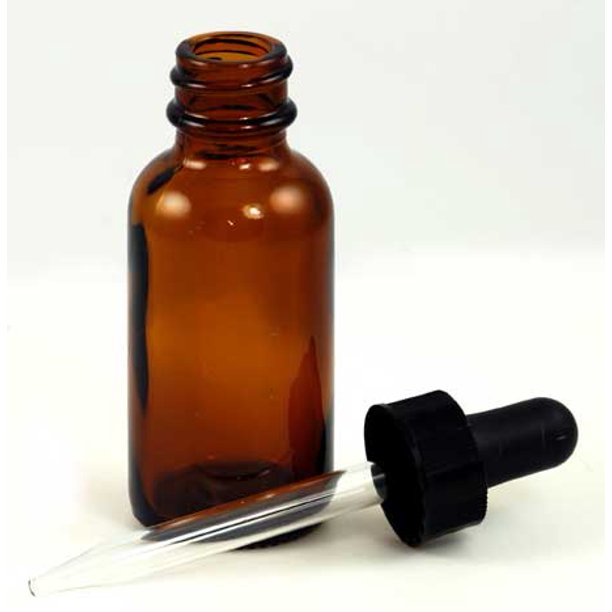 Amber Bottle with Cap 1 Oz with Dropper