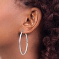 thumbnail image 3 of Boucles d'Oreilles Créoles en Or Blanc 14k Rondes, 3 of 8