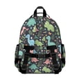 thumbnail image 2 of Dinosaur and Foliage Dark Blue Pattern Cute School Backpack Bag for School with Padded Back and Adjustable Shoulder Straps 15.25"x11.5"x5.25", 2 of 2