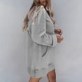 thumbnail image 6 of Gray Womens Tops Women'S Solid Color Half Zipper High Neck Long Sweatshirt Fashionable and Simple Slit Loose Pocket Sweatshirt Fall Outfits for Women 2025, 6 of 6