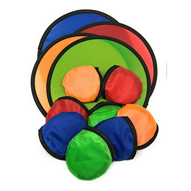 SVT Bulk 12 Pack Foldable Flying Disc or Fan with Storage Bag