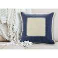 thumbnail image 2 of Ox Bay Stella 20" x 20" Blue/Cream Bordered Cotton Adult Decorative Throw Pillow Cover, 2 of 9