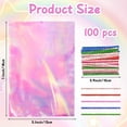 thumbnail image 2 of Iridescent Cellophane Bags with Colorful Ties, 100 PCS Holographic Bags, 5x7 Inch Plastic Clear Treat Bag Gift Candy Goodie Cookie Bag for Holiday Wedding Birthday Baby Shower Party Favor Supplies, 2 of 7