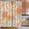 thumbnail image 3 of 72x72 inch Groovy Flower Shower Curtain for Bathroom, Daisy Look Flowers, Boho Retro Hippie Funky 70s 60s Floral Hippie Summer Bathtub Decor 12 Plastic Shower Hooks,Orange Blue, 3 of 6