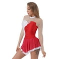 thumbnail image 3 of YiZYiF Womens Long Sleeve Skirted Ballet Dance Gymnastic Leotard Shiny Figure Skating Dress, 3 of 7