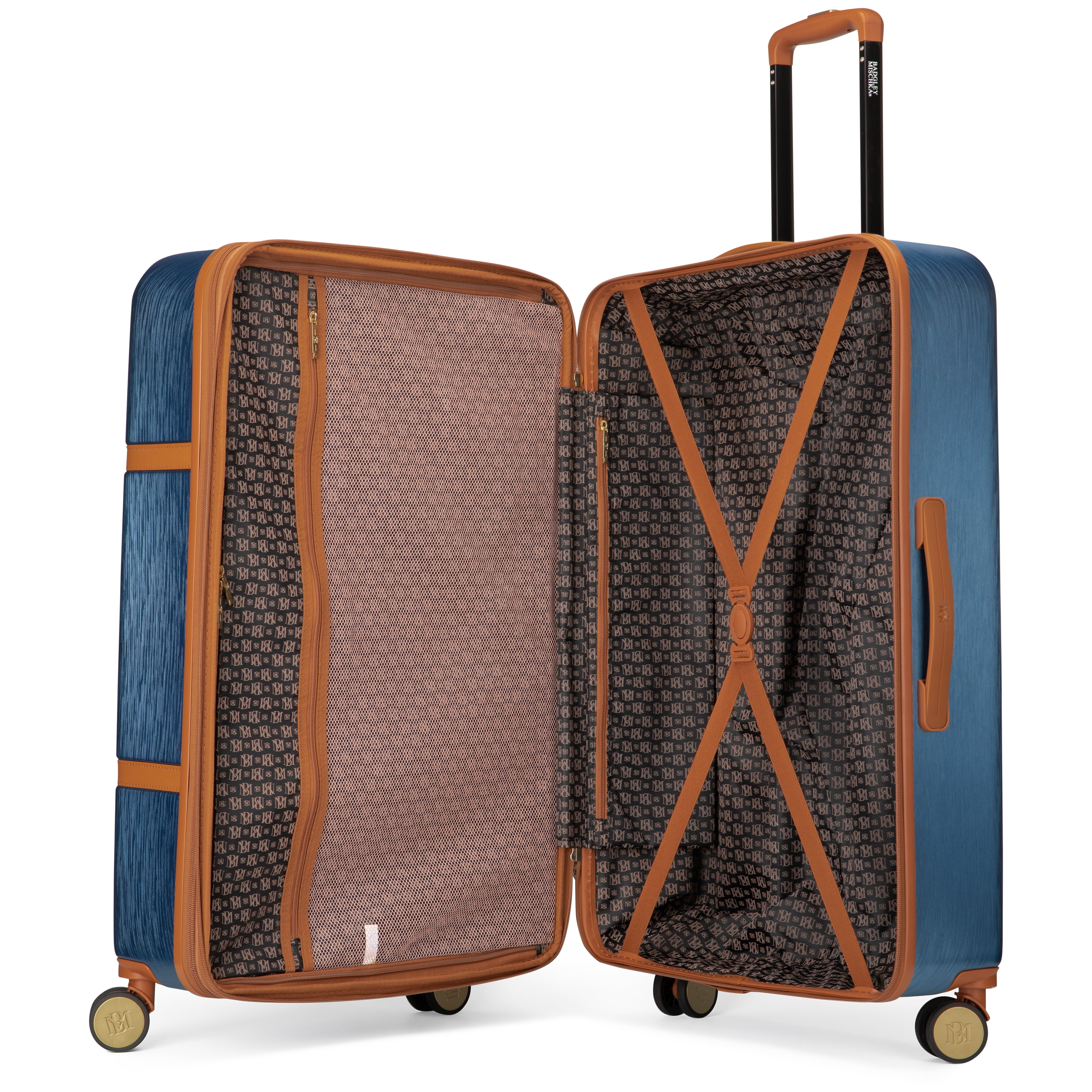 BADGLEY MISCHKA Grace 3 Piece Expandable Retro Luggage Set - Navy