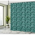 thumbnail image 5 of Ambesonne Hawaiian Shower Curtain, Monotone Jungle Plants, 69"Wx70"L, Pale Teal Hunter Green, 5 of 5