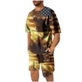 thumbnail image 2 of Mens Matching Shirt and Shorts Set Short Sets for Men 4th of July Shorts Set Mens Independence Day Short Set Men Casual Round Neck Printing Short Sleeve Blouse and Shorts Pants Suit, 2 of 7