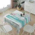 thumbnail image 6 of Teal Grey Ombre Table Cloth Waterproof Tablecloths, Abstract Art Oil Painting Modern Tablecloth Dining Table Cover for Kitchen Party Tabletop Outdoor, Square Tablecloth 54x54 Inch, 6 of 9