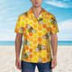 thumbnail image 2 of Fotbe Honeycombs Camisa Hawaiana para Hombre Unisex – Camisa Casual de Verano con Botones de Manga Corta de Algodón y Lino,Small, 2 of 7