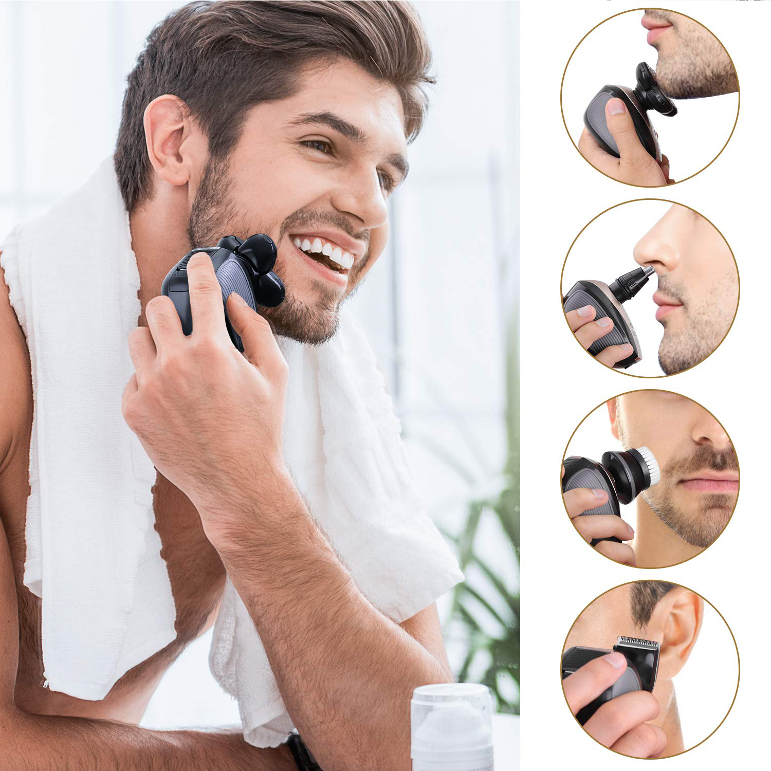 DEISNGB 5-Head Waterproof Electric Razor Grooming Kit photo 8
