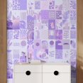 thumbnail image 4 of Idea4wall 2pcs Chic Purple Graphic Elements Trendy and Eclectic Mix for Stylish Wall Murals, Removable Self-Adhesive Stick Wallpaper Large Wall Stickers for Home Decorative, 48"x72", 4 of 5