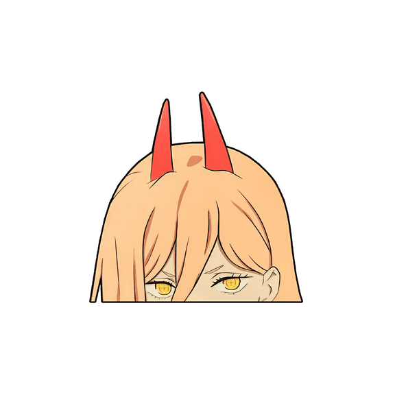 Power Peeker Sticker Chainsaw Man | Decorative Anime Decal for Car, Laptop, or Window