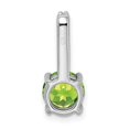 thumbnail image 4 of Diamond2Deal 14K White Gold Round Peridot and Diamond Pendant for Women (L- 0.69 inch, W- 0.28 inch), 4 of 6