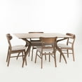 Noble House Lydia MidCentury Modern 5 Piece Dining Set, Light Beige