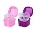 thumbnail image 4 of Caja de almacenamiento de dientes postizos dentales con organizador de contenedor de red colgante (rosa), 4 of 9