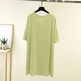 thumbnail image 4 of Nightgown Women Loose Short Sleeve Nightgown for Women Round Neck Loose Breathable Sleep Dress Summer Soft Comfy Home Nightshirt Green One Size, 4 of 5