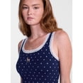thumbnail image 4 of No Boundaries Cotton Blend Jersey Sleep Lace Tank Top, Women’s XXS-3X, 4 of 5