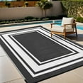 thumbnail image 6 of Outdoor Plastic Waterproof Rug 9'x 12' for Patio, Porch, Deck, Backyard, Balcony, Reversible, Geometric, 6 of 7