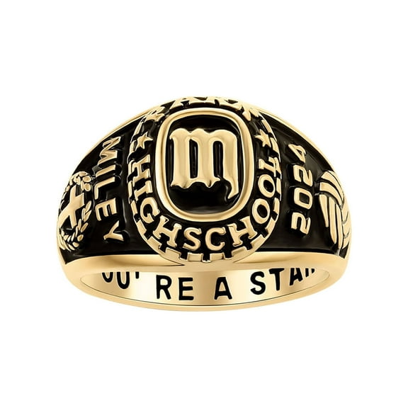 Order Now for 2025 Graduation, Freestyle Women's Old English Initial Class Ring, Personalized, High School or College