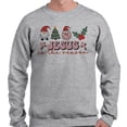 thumbnail image 2 of Smiley Jesus Is the Reason Christmas Long Sleeve Shirt Unisex Small Grey, 2 of 5