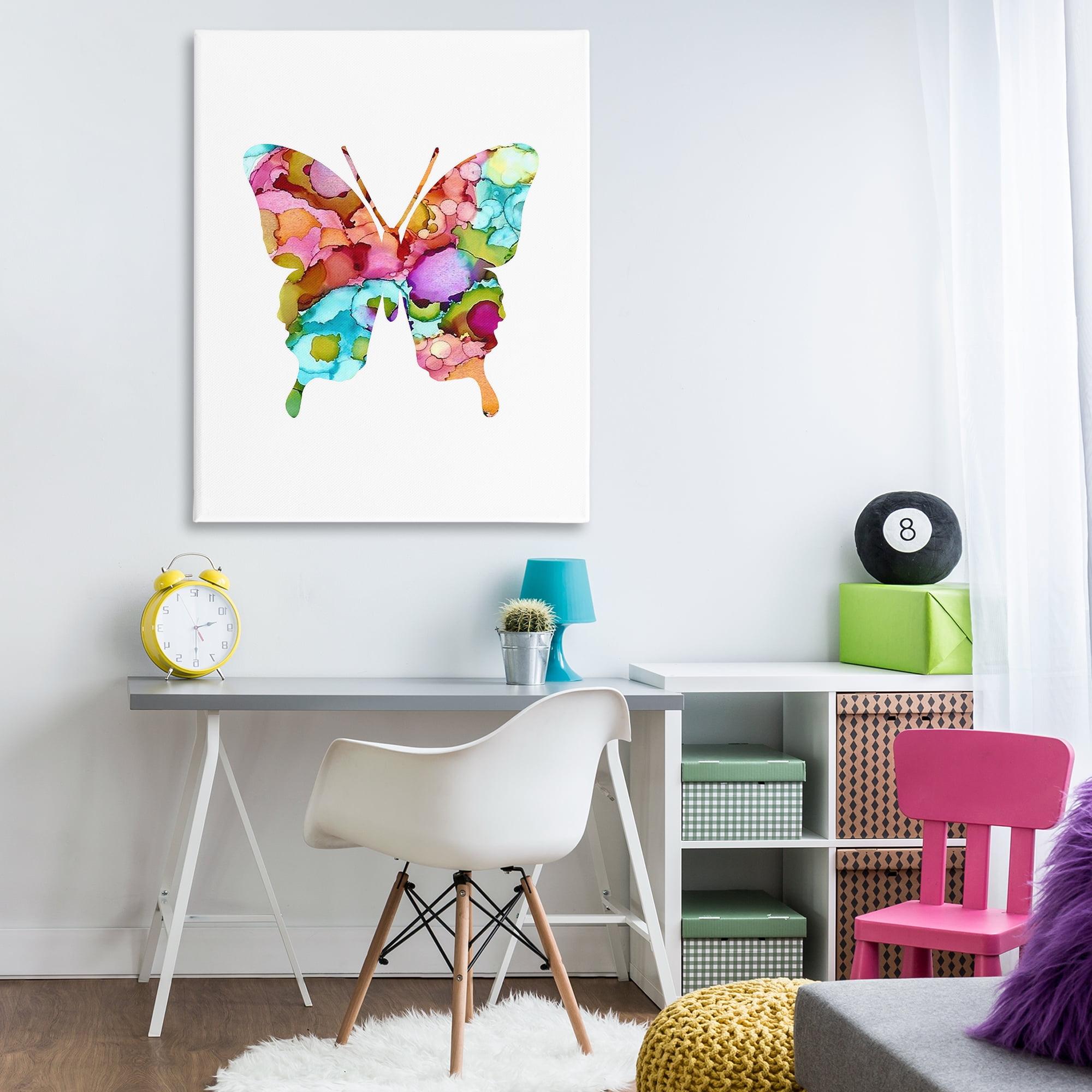 Stupell Industries Bold Patterned Butterfly Animals Painting Wrapped Canvas Art Print Wall Art, 36 x 48