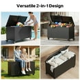 thumbnail image 4 of GONICHA 150 Gallon Outdoor Storage Box with Swivel Wheels,Waterproof Deck Box with Lid for Patio Furniture, Garden Tools, Outdoor Cushion,Black, 4 of 7