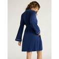 thumbnail image 4 of Joyspun Women's Cotton Blend Knit Wrap Robe, Sizes S to 3X, 4 of 5