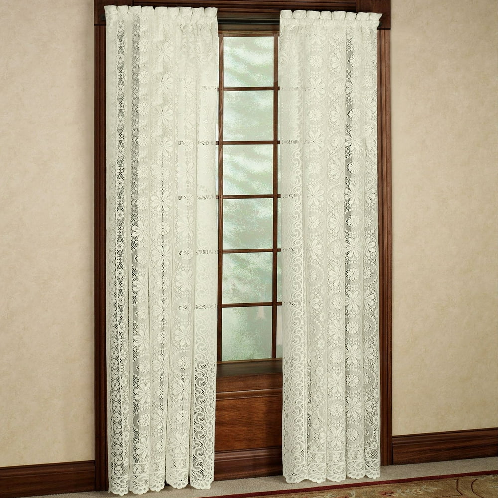 Luxurious Old World Style Lace Window Curtain Panel 58"Wx84"L White or