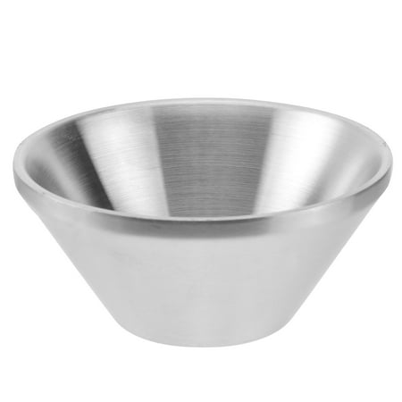

1pc Stainless Steel Salad Bowl Double Western Style Instant Noodle Bowl (Silver)