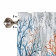 thumbnail image 5 of Kitchen Curtains 54 Inches length, Coastal Coral Window Treatment Curtain Drapes, Blue Ocean Starfish Turtle Watercolor Decorative Window Curtains for Bedroom Cafe, 52"x54", 2 Panels, 5 of 7