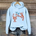 thumbnail image 2 of Wang6 Funny Graphic Hoodies for Womens Loose Fit Shrimp Pirinted Hooded Pullovers Sweatshirts Trendy Fall Long Sleeve V Neck Tops Light Blue XL, 2 of 4