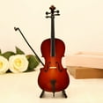 thumbnail image 2 of Handmade Miniature Cello Wooden with Realistic , Decorative Accent for Shelves, Desks, Music Enthusiasts Display, 2 of 8