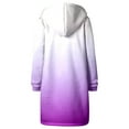 thumbnail image 6 of Long Hoodies for Women 2025 Fall Winter Long Sleeve Zip Up Gradient Hooded Sweatshirt with Pockets Jacket Coat, 6 of 7