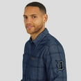 thumbnail image 6 of Men's Darius Rucker Collection by Fanatics Navy Detroit Tigers Thin Wale Corduroy Plaid Button Up Shirt, 6 of 6