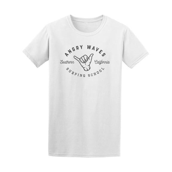 Angry Waves California Surfing School T-Shirt - Image by Shutterstock, Male Large