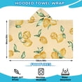 thumbnail image 2 of Yellow Lemon Fruit Leaves LightYellow Pattern Hooded Bath Towel，60"x35" for Ages 3 To 12 Kids, Quick Dry Lightweight Soft Microfiber Hood Beach Towel Cover Up for Kids, 2 of 7