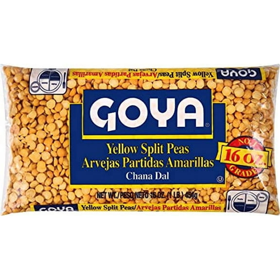 Goya Yellow Split Peas (Chana Dal), 16 oz Bag
