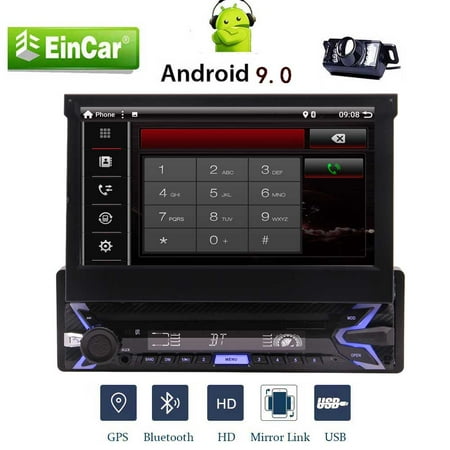 Rear Camera and Remote Control as gift!!! Single Din Android 9.0 System Car Stereo with 7 Inch 1024*600 Touchscreen In Dash Autoradio Bluetooth Head Unit Support USB SD FM AM RDS (Best Single Din Touchscreen Head Unit 2019)