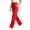 Red, variant on choiix Women's Fleece Lined Sweatpants with Pockets Drawstring Wide Leg Joggers Loose Casual Lounge Trousers White S