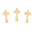 thumbnail image 1 of 3 piezas de cruz de madera de mano, tamaño de palma, decoración, regalo religioso, portátil, adherente color madera, 1 of 9