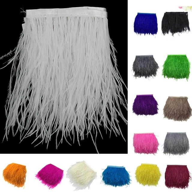 Ostrich Feather Fringe Trim Costume Sewing Crafts Sewing Crafts Ostrich Decor 9-15cm Deep pink