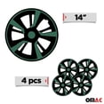 thumbnail image 7 of OMAC 14" Hubcaps Wheel Rim Cover Black with Green Insert 4pcs Set, 7 of 7