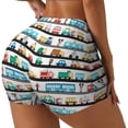 thumbnail image 2 of Fotbe Funny Transport Seamless Shorts, Womens Workout Shorts High Waist Stretch Booty Short for Gym/Yoga/Running/Biking-Medium, 2 of 9
