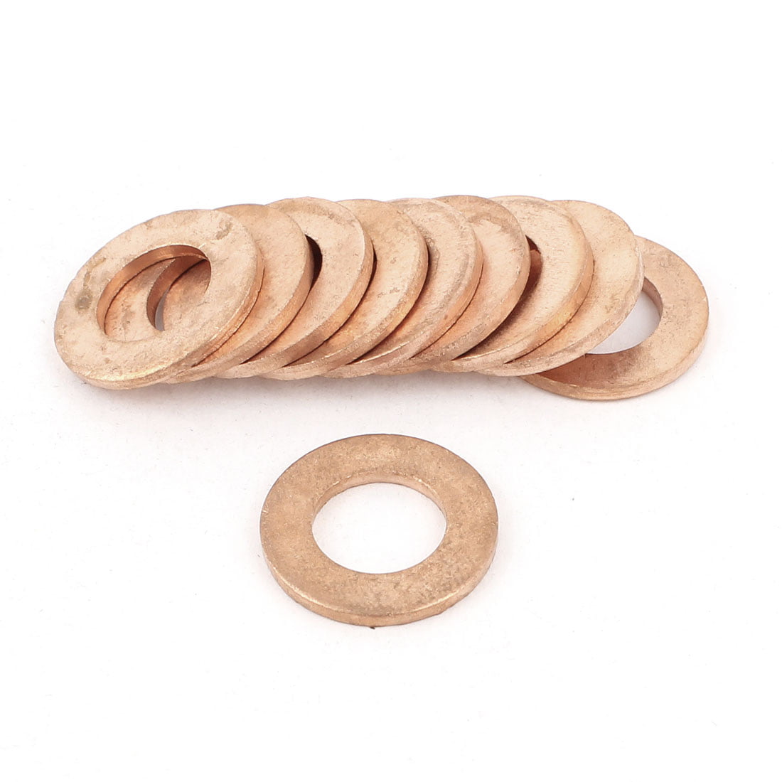 10PCS Brass Flat Washer Copper Crush Washers Gasket Seal Ring Thickness 1.5mm 