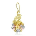 thumbnail image 5 of Wellingsale Ladies 14k Tri 3 Color Gold Polished Diamond Cut Fancy Chandelier Dangle Hanging Drop Earrings (20 X 33mm), 5 of 7