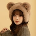 thumbnail image 4 of New Cute Plush Bear Ear Muffs for Girls, Cartoon Style Student Ear Warmers, Winter Windproof Ear Protection, Cold Weather Fuzzy Ear Covers, Soft Warm Ear Muffs for Teens - White, 4 of 4