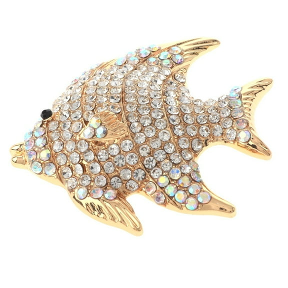 Crystal Fish Brooch