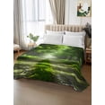 thumbnail image 2 of Green Trees Full Size Flat Sheet, Wrinkleproof & Fadeproof Cooling Flat Bed Sheet Only, Forest Art Decor Spring Summer Nature Leaf Breathable Soft Bedding Top Sheets 81 x 96 Inches, 2 of 8