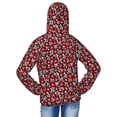 thumbnail image 4 of Cauagu Red Floral Print Sun Protection Jacket for Teen,Full-Zipper Long Sleeve Sun Shirts with Pockets UV Hoodie Shirts Outdoor Athletic Jacket-Small, 4 of 7